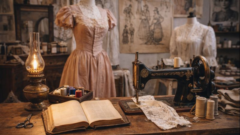 Origem da moda e evolução da costura explicadas por Cristiane Ruon dos Santos.